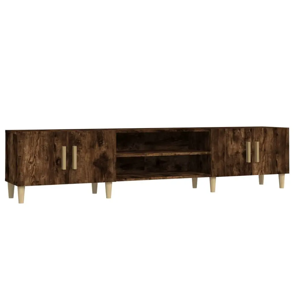TV Cabinet Brown Engineered Wood Media Unit Storage 180x31.5x40cm Lounge