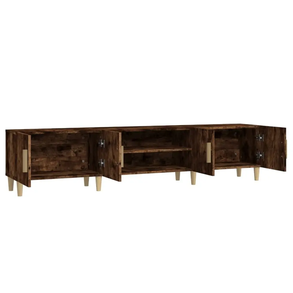TV Cabinet Brown Engineered Wood Media Unit Storage 180x31.5x40cm Lounge