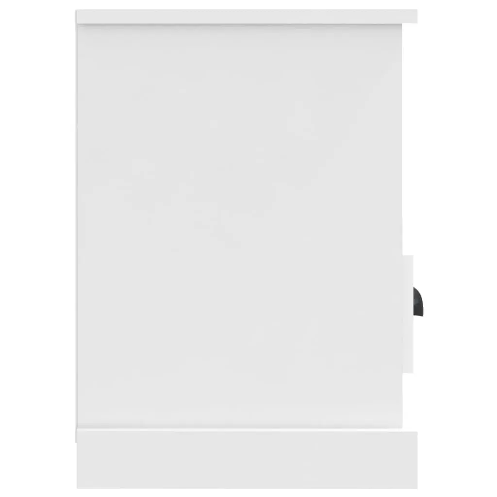 White TV Cabinet Engineered Wood 80x35x50 cm Storage Unit with Open Compartments and Drawers