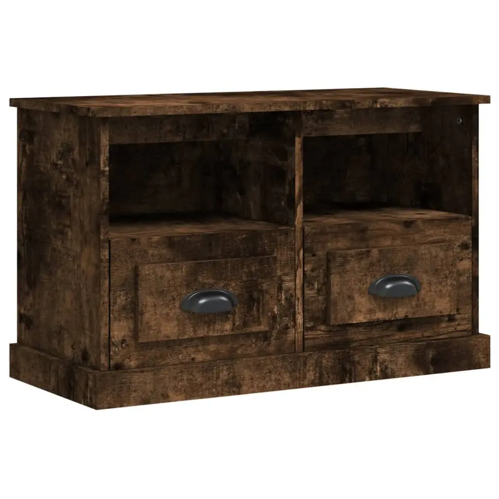 TV Cabinet with Drawers and Open Compartments Brown Engineered Wood Storage Unit