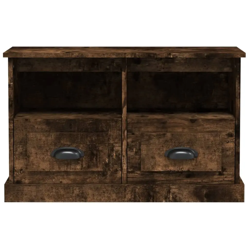 TV Cabinet with Drawers and Open Compartments Brown Engineered Wood Storage Unit