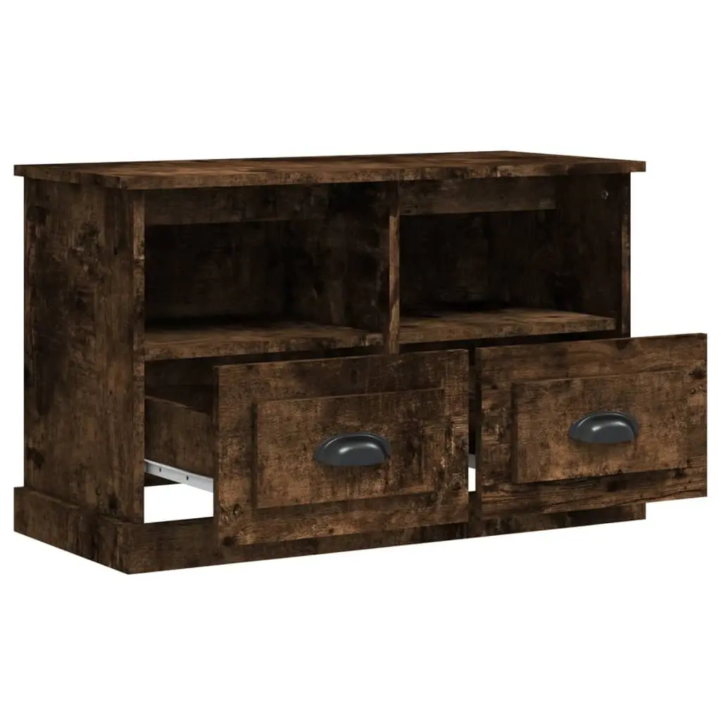 TV Cabinet with Drawers and Open Compartments Brown Engineered Wood Storage Unit