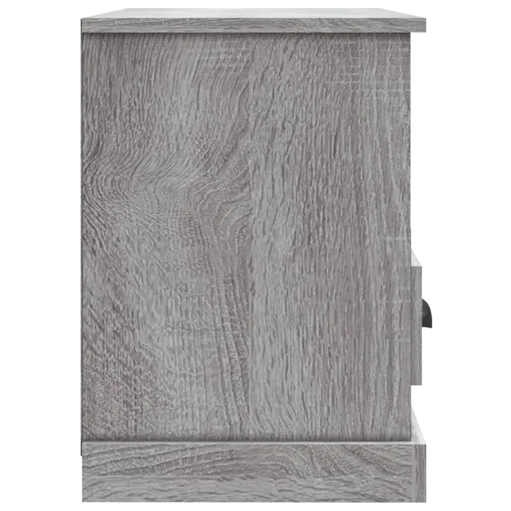 Grey Engineered Wood TV Cabinet with 2 Drawers and 2 Open Compartments 80x35x50cm Storage Unit