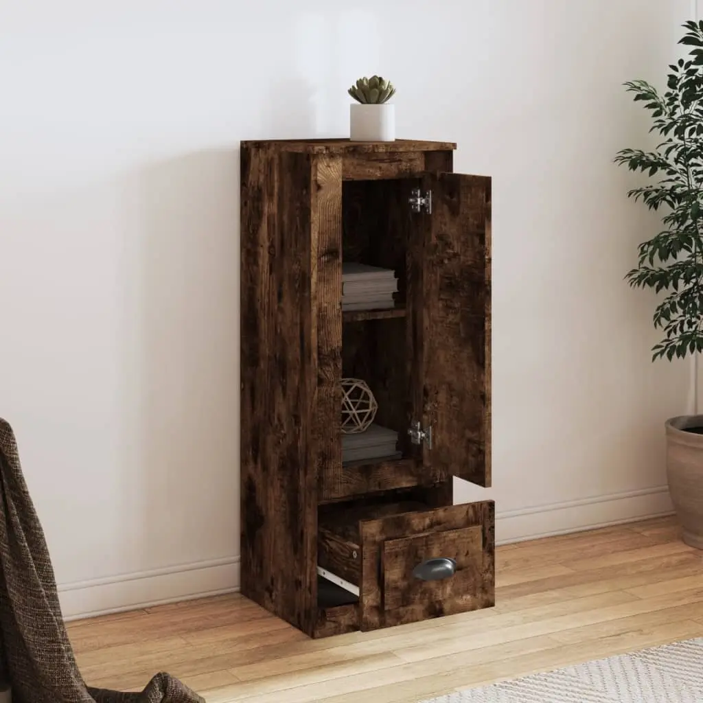 Highboard Storage Cabinet Engineered Wood Brown Smoked Oak 36x35.5x103.5cm Display Sideboard Buffet