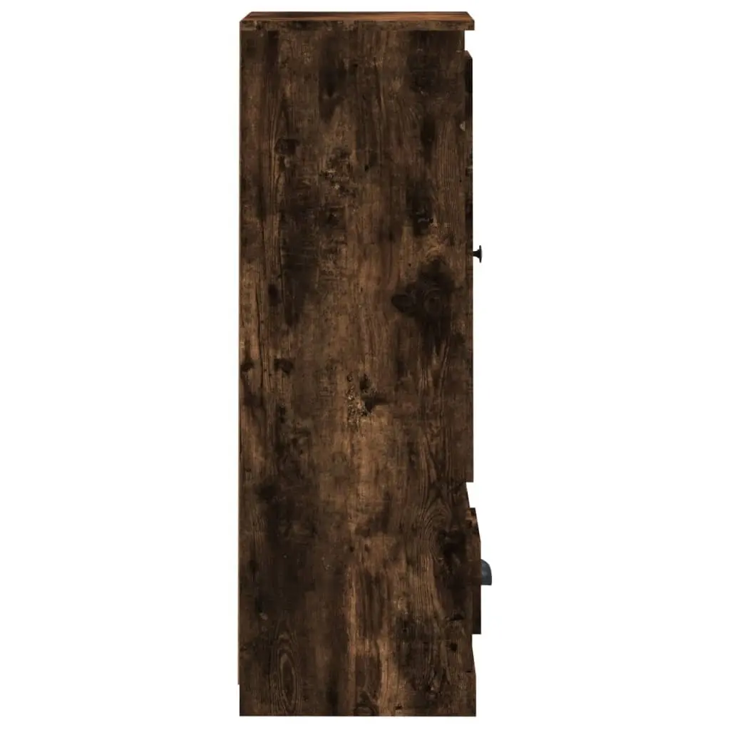 Highboard Storage Cabinet Engineered Wood Brown Smoked Oak 36x35.5x103.5cm Display Sideboard Buffet