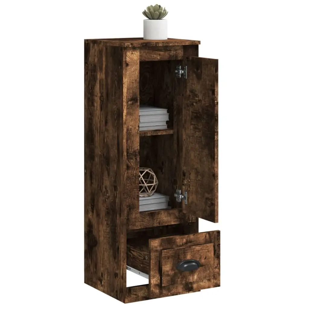 Highboard Storage Cabinet Engineered Wood Brown Smoked Oak 36x35.5x103.5cm Display Sideboard Buffet