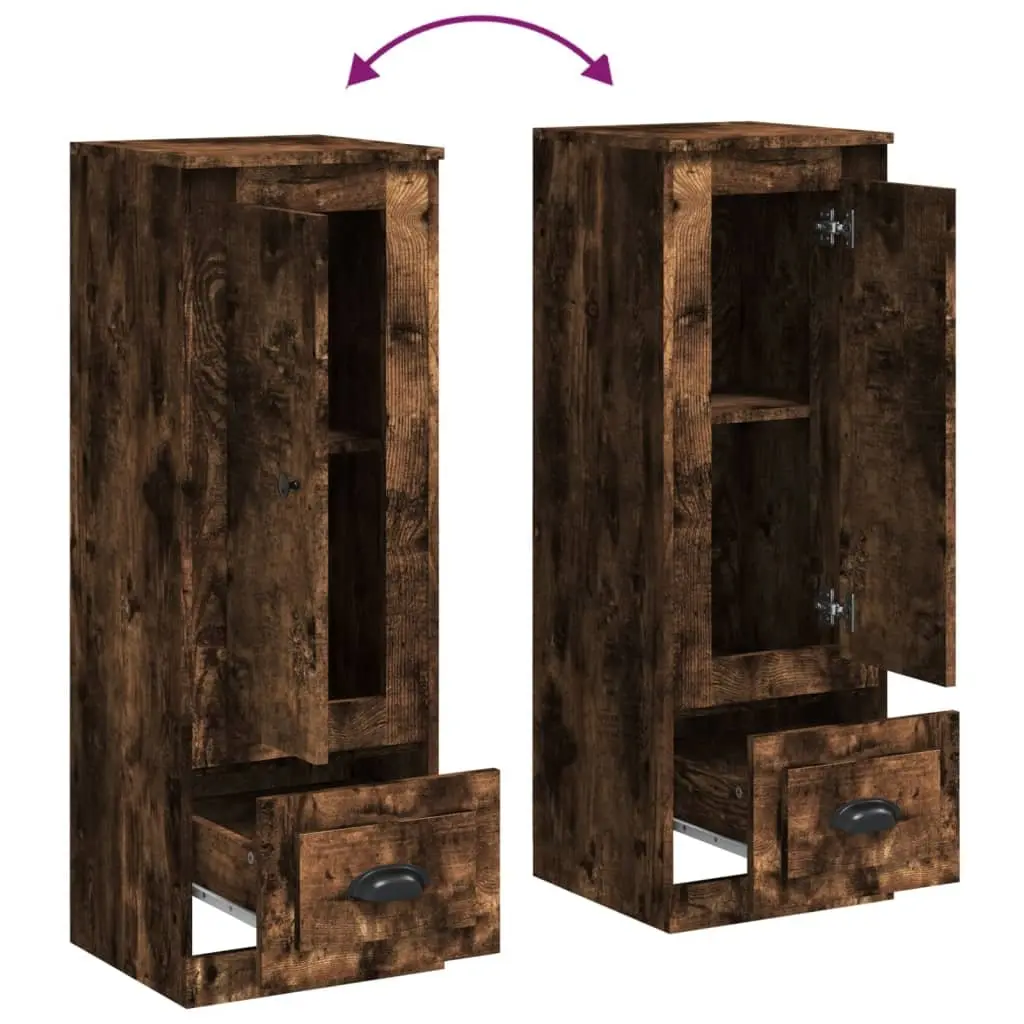 Highboard Storage Cabinet Engineered Wood Brown Smoked Oak 36x35.5x103.5cm Display Sideboard Buffet
