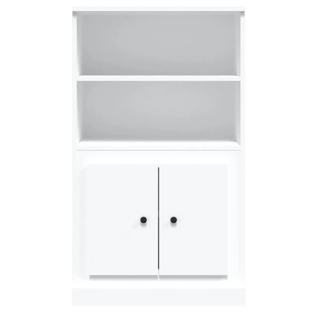 White Highboard Storage Cabinet Engineered Wood Sideboard Buffet Display Unit