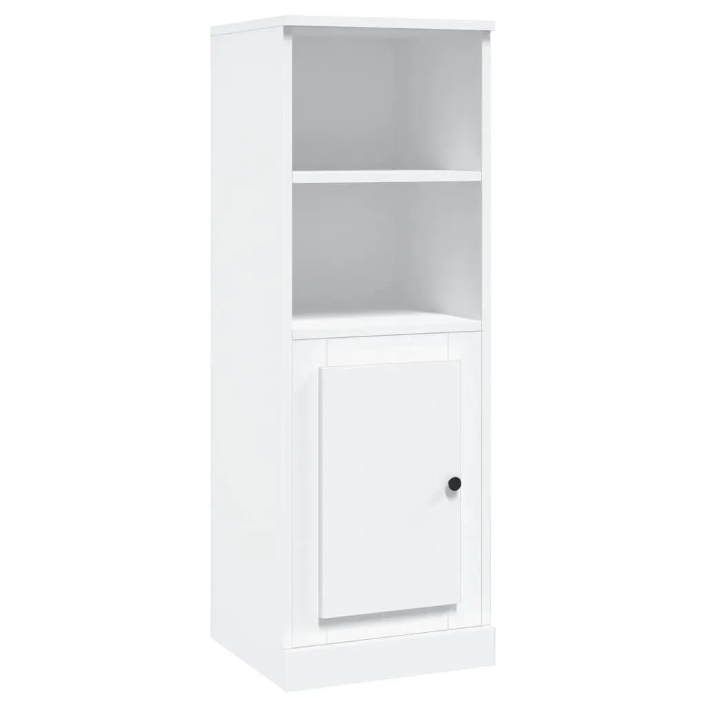 White Highboard Storage Cabinet 36x35.5x103.5cm Engineered Wood Sideboard