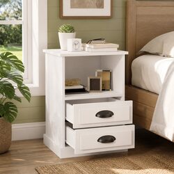 Practical Storage with 2 White Bedside Cabinets