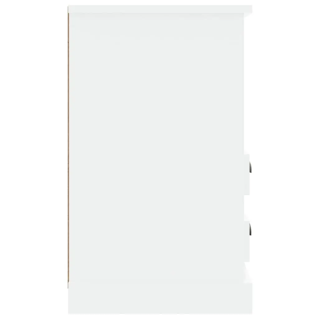 Bedside Tables White Engineered Wood 43x36x60 cm 2 Piece Storage with Drawers and Open Compartment