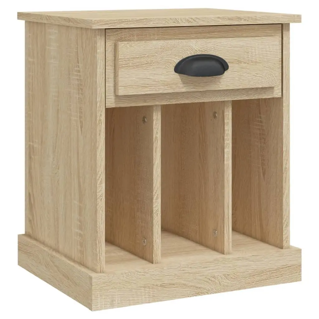 Brown Sonoma Oak Bedside Cabinets 43x36x50 cm Storage Drawer 2 Piece Set Engineered Wood Nightstand