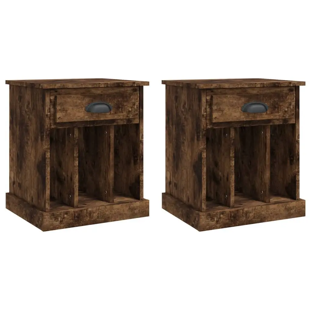Bedside Cabinets Engineered Wood Brown 43 x 36 x 50 cm 2 Piece