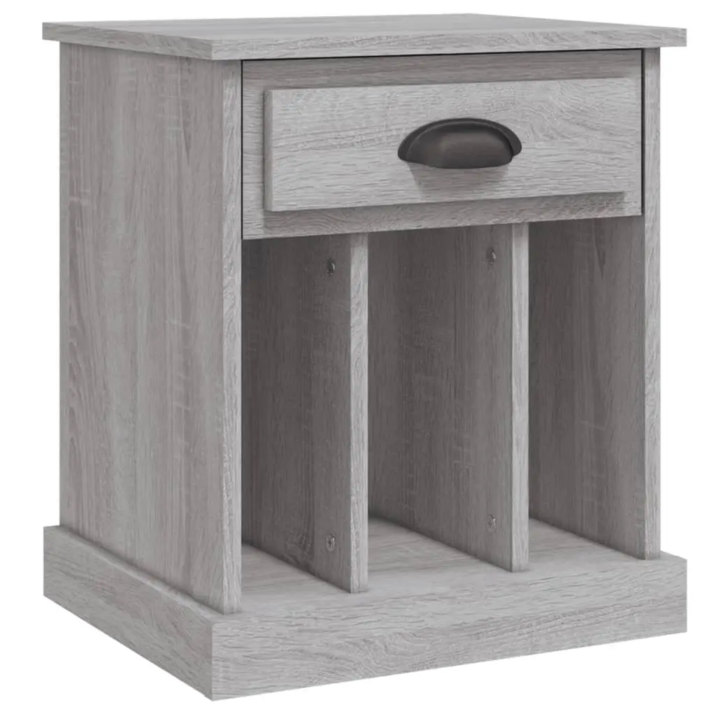 Bedside Cabinets Grey Sonoma Engineered Wood 43x36x50cm 2 Piece Drawer and Storage Compartments