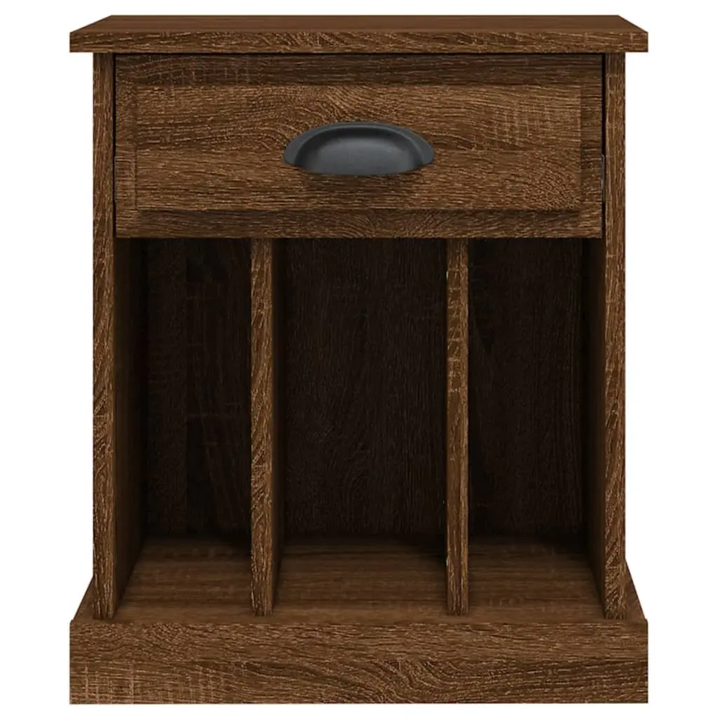 Bedside Cabinet Engineered Wood 43x36x50cm Brown Oak Nightstand Drawer Storage Compartments