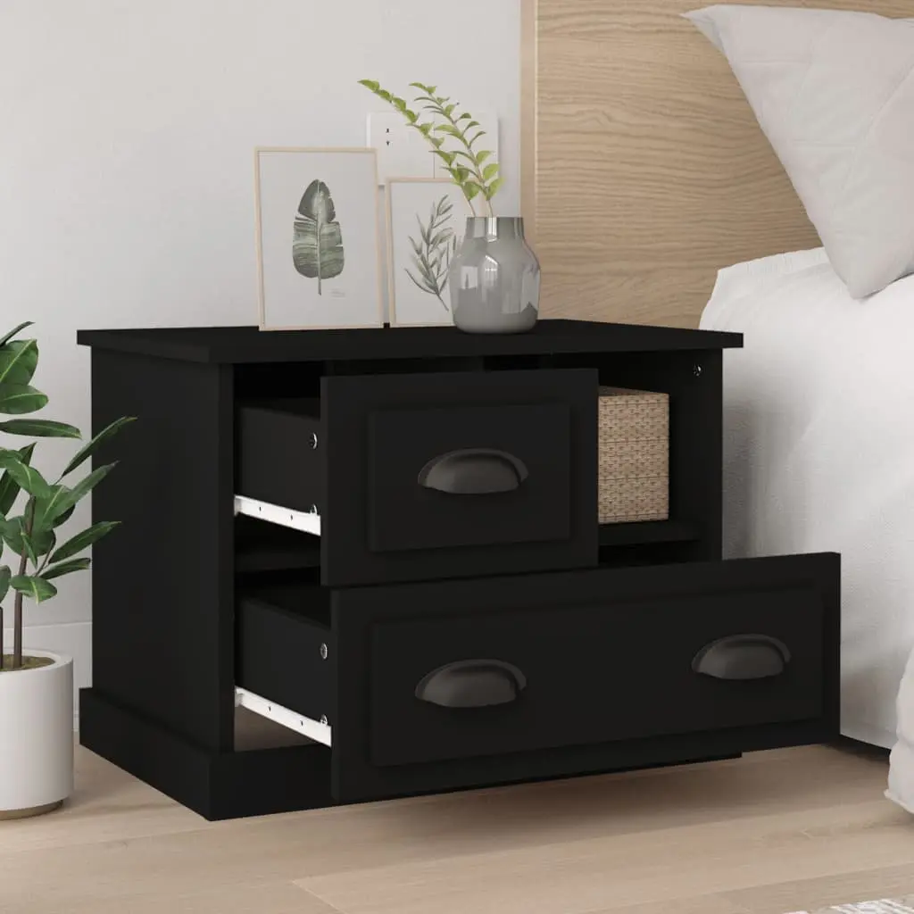 Bedside Cabinet Engineered Wood 60x39x45 Black