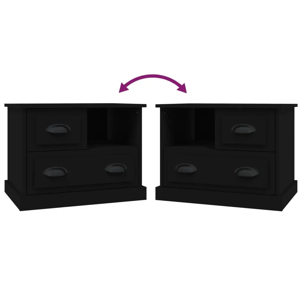 Bedside Cabinet Engineered Wood 60x39x45 Black