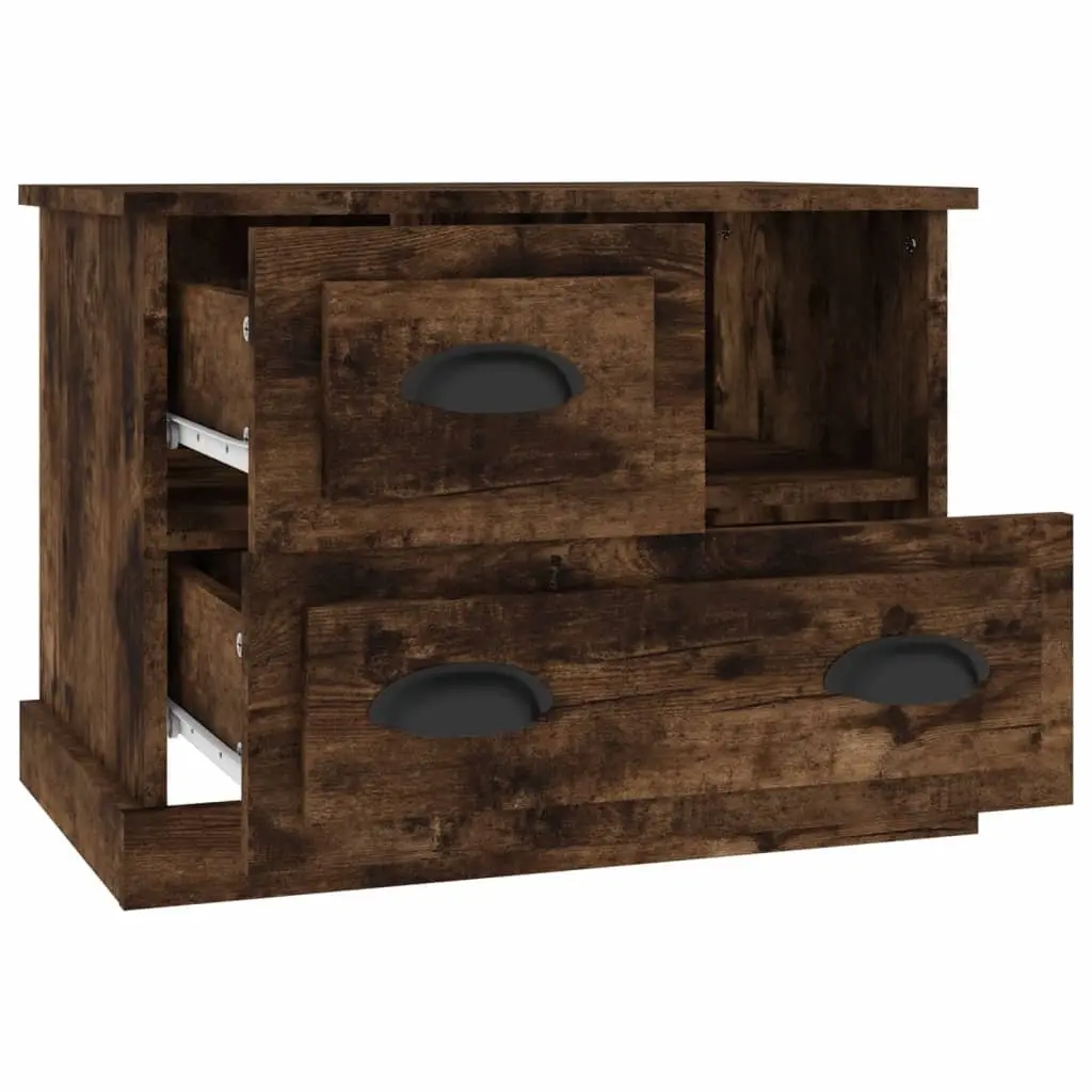 Bedside Table Engineered Wood Brown 60 x 39 x 45 cm Storage Cabinet with Drawer Compartment