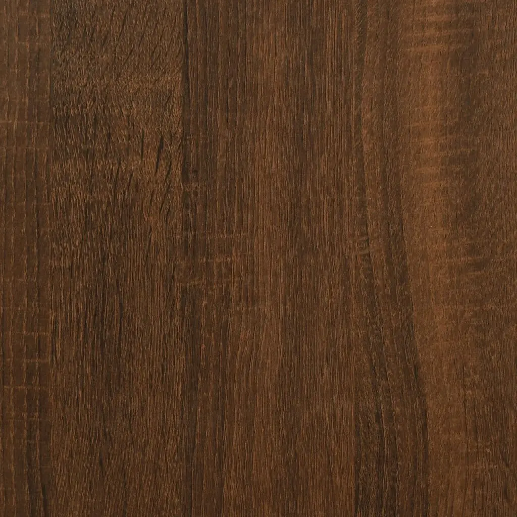 Bedside Cabinet Engineered Wood 60x39x45cm Brown Oak Storage Table with 2 Drawers for Bedroom Use
