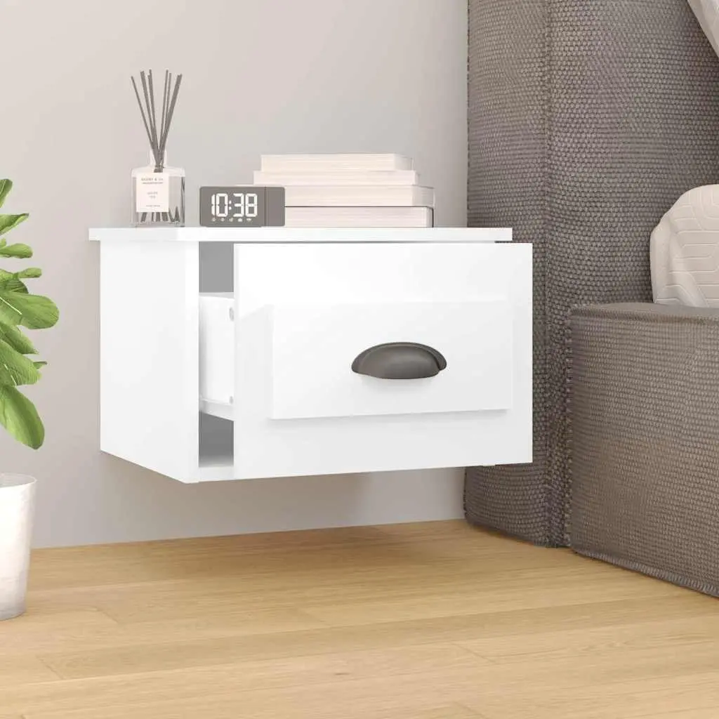 Wall-mounted Bedside Cabinet Engineered Wood 41.5cm x 36cm x 28cm White