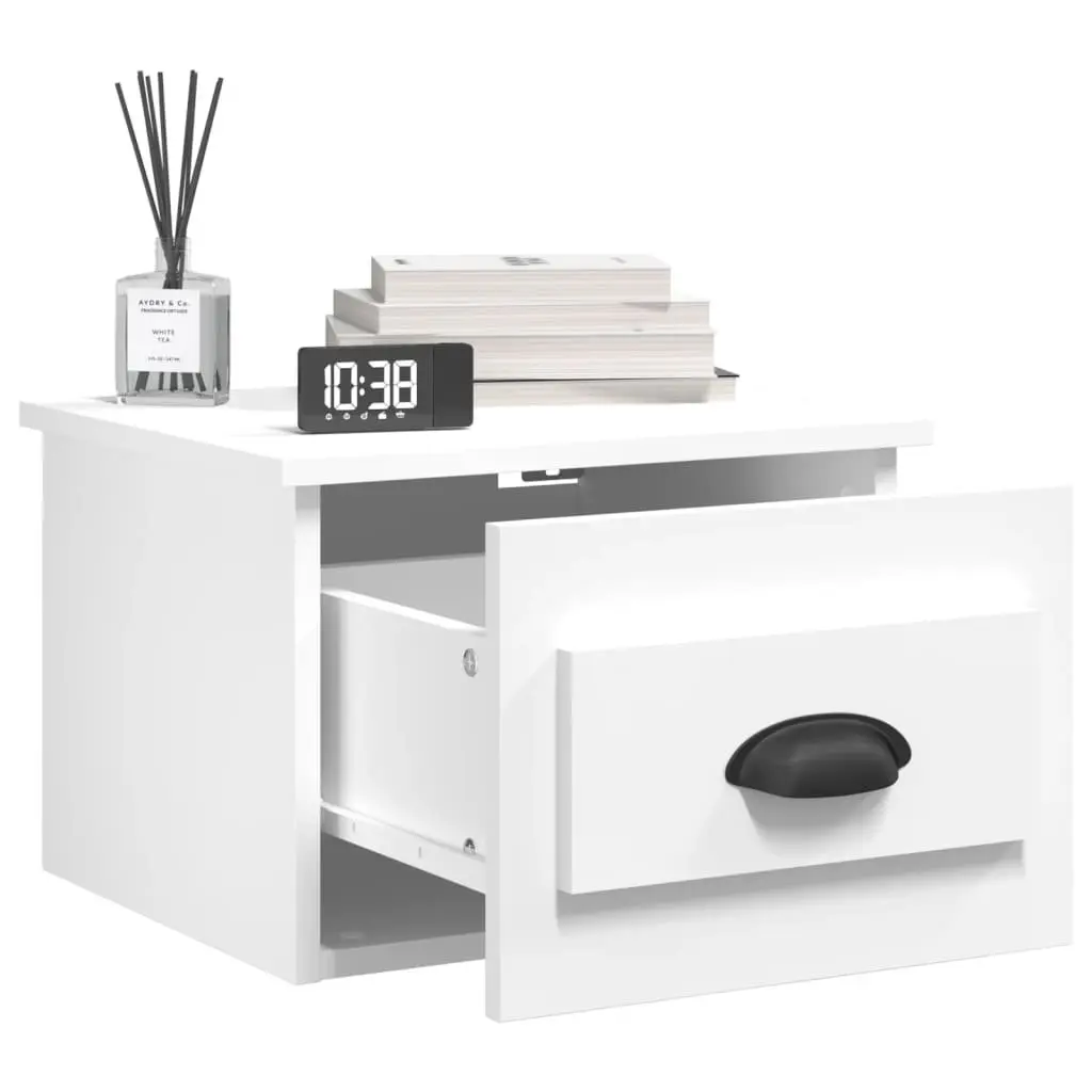 Wall-mounted Bedside Cabinet Engineered Wood 41.5cm x 36cm x 28cm White