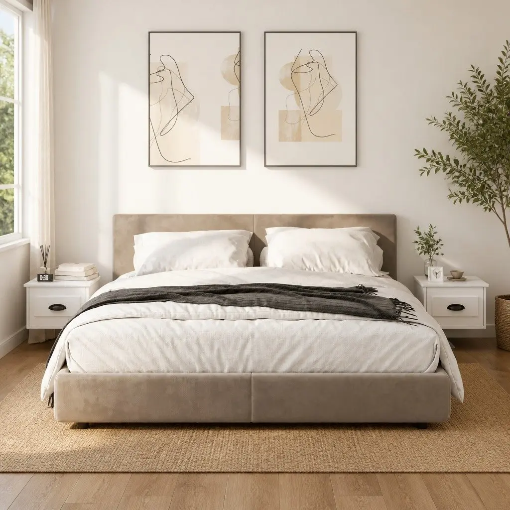 Wall-mounted Bedside Cabinet Engineered Wood 41.5 x 36 x 28 cm White Set of 2