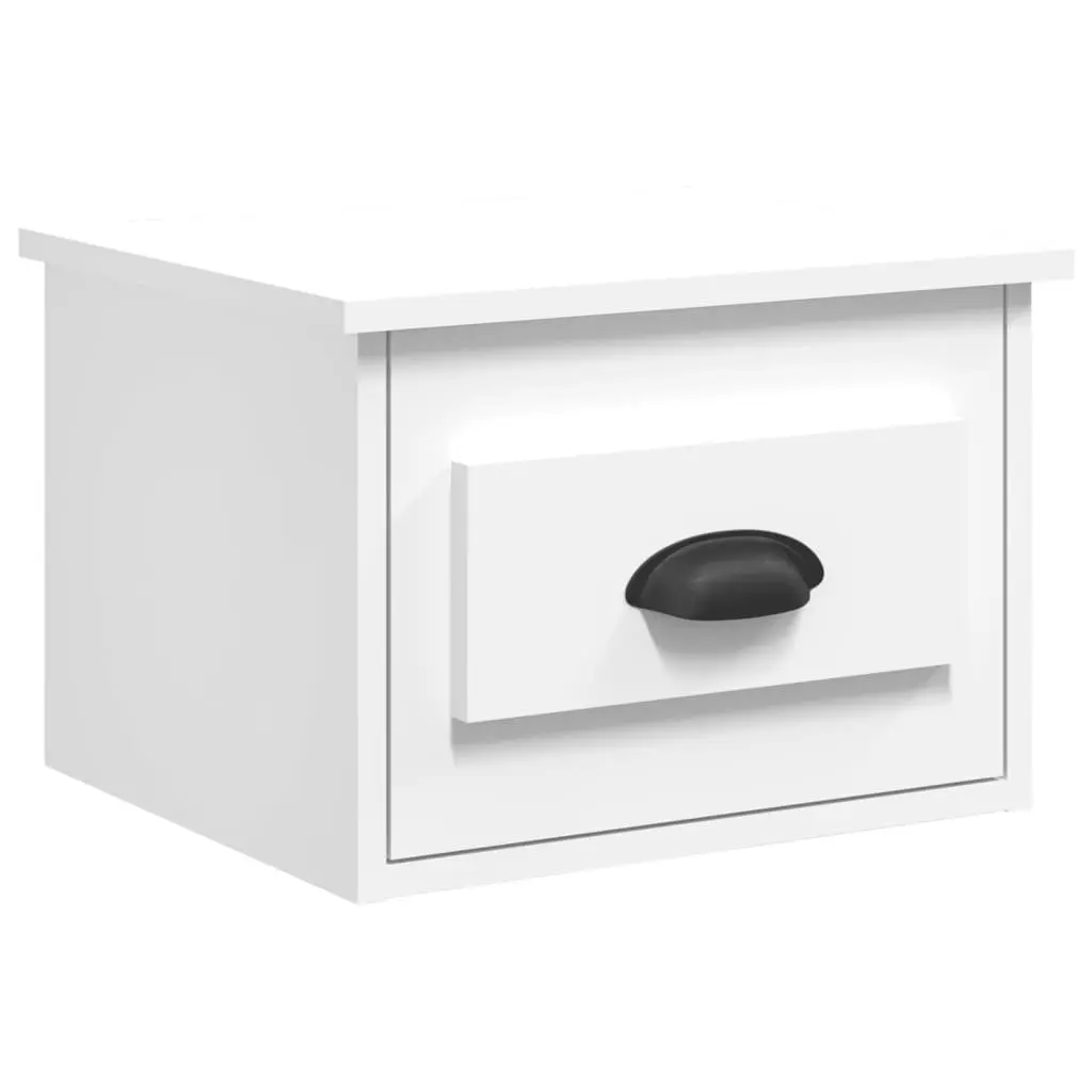 Wall-mounted Bedside Cabinet Engineered Wood 41.5 x 36 x 28 cm White Set of 2