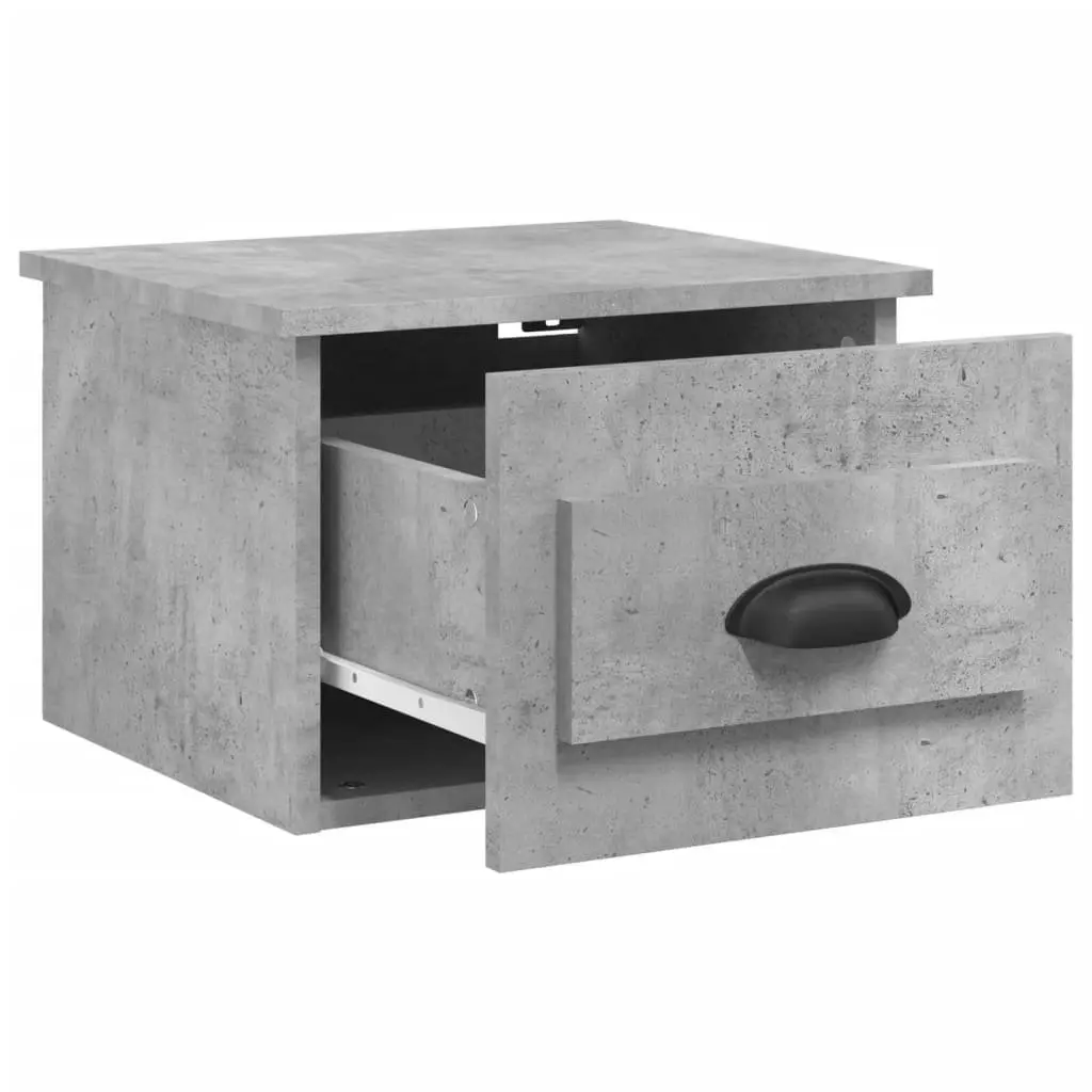 Wall-mounted Bedside Cabinet Engineered Wood Grey 41.5cm W x 36cm H x 28cm D