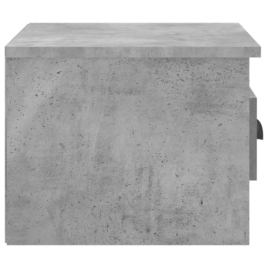 Floating Bedside Cabinets Grey Engineered Wood 2 Piece Wall-mounted Storage Drawer 41.5 x 36 x 28 cm