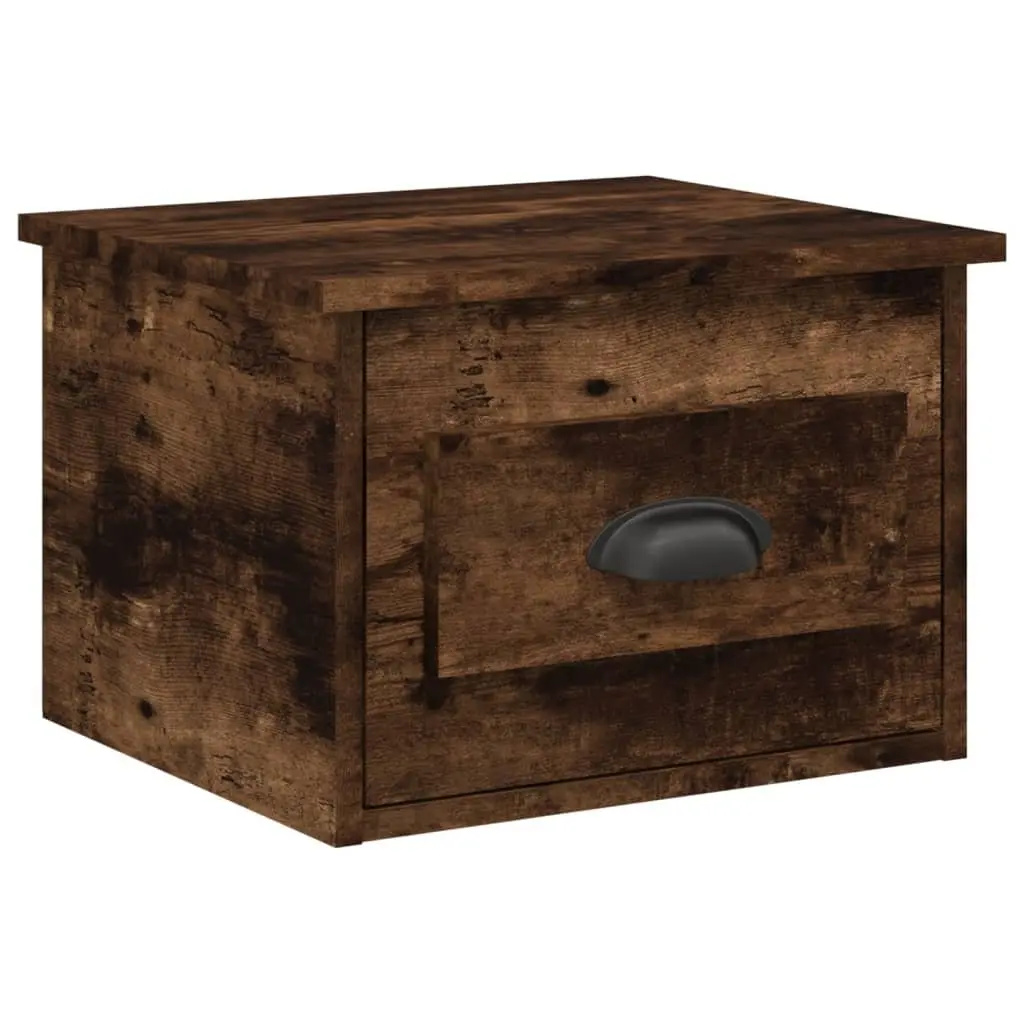 2 pcs Wall-mounted Nightstands in Brown