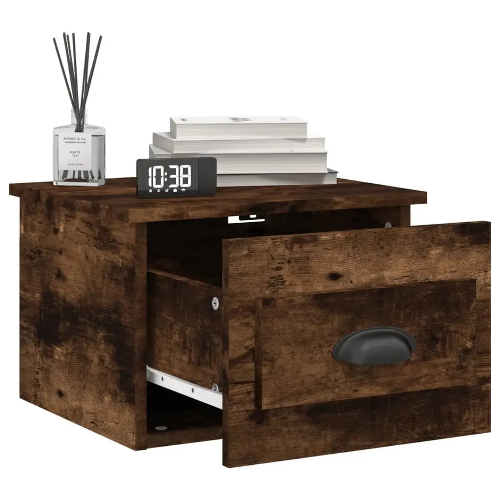 2 pcs Wall-mounted Nightstands in Brown