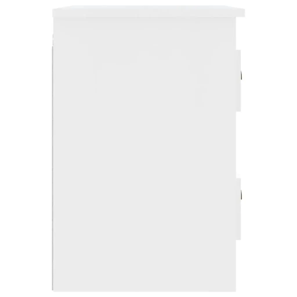 Wall-mounted Bedside Cabinet 2 Drawers White Floating Storage 41.5x36x53cm