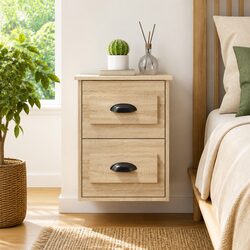 Practical Wall-mounted Bedside Cabinet for Home Use