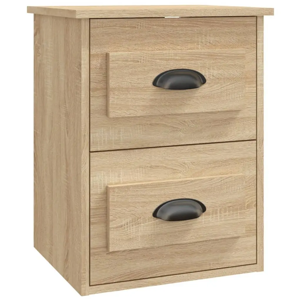 Wall-mounted Bedside Cabinet Engineered Wood 41.5 x 36 x 53 cm Brown Floating Storage Unit