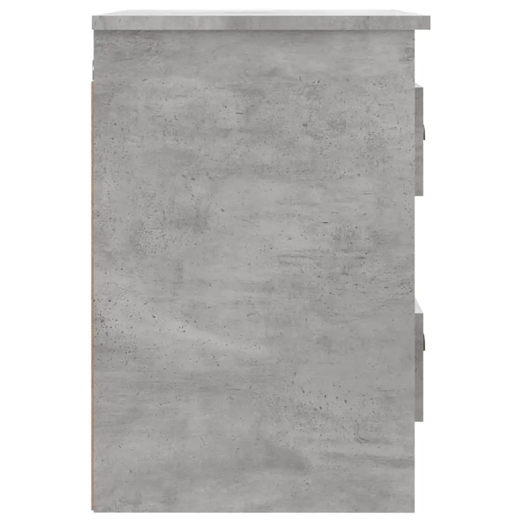 Wall Mounted Bedside Cabinet Engineered Wood 41.5cm x 36cm x 53cm Grey 2 Drawers