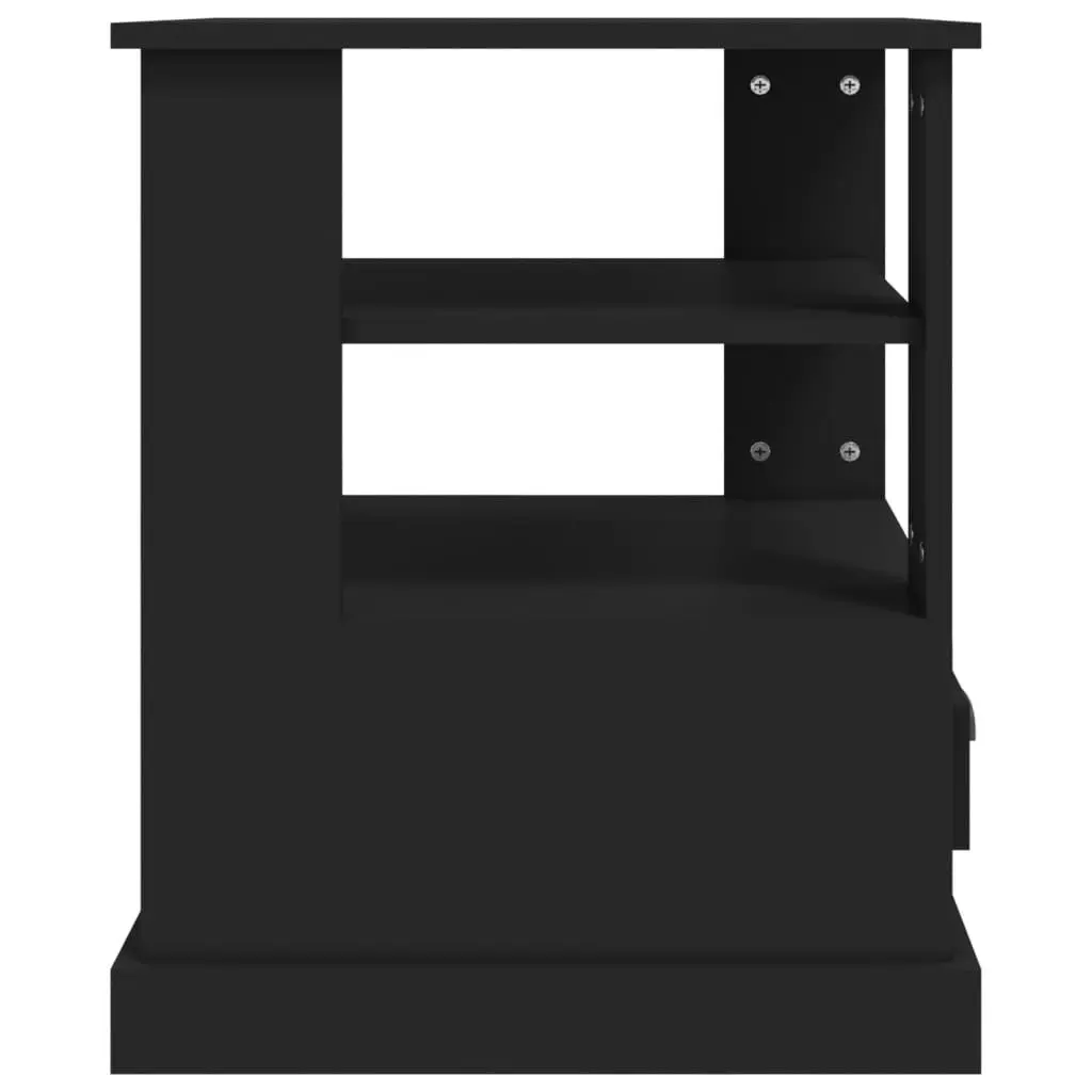 End Table Engineered Wood Storage Accent Furniture Black 50x50x60cm Home Decor