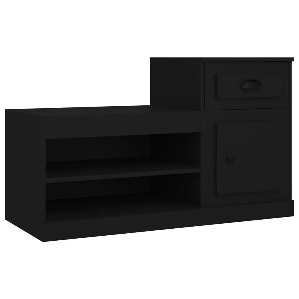 Shoe Cabinet Black 100x42x60 cm Storage Organiser Engineered Wood Cupboard