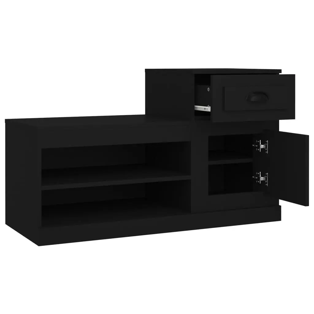 Shoe Cabinet Black 100x42x60 cm Storage Organiser Engineered Wood Cupboard