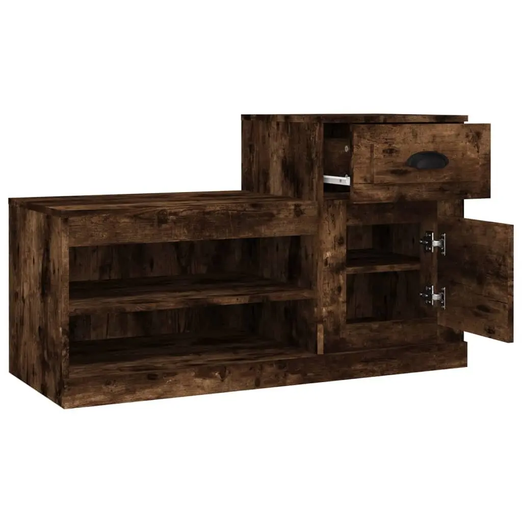 Shoe Cabinet Brown Engineered Wood Storage Organiser Cupboard 100x42x60 cm