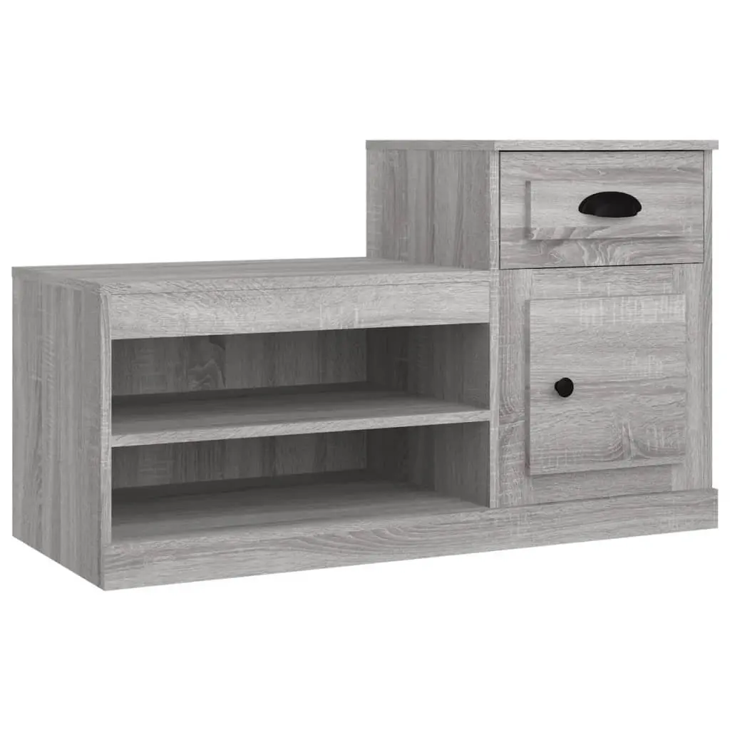 Shoe Cabinet Engineered Wood 100x42x60cm Grey Storage Organiser