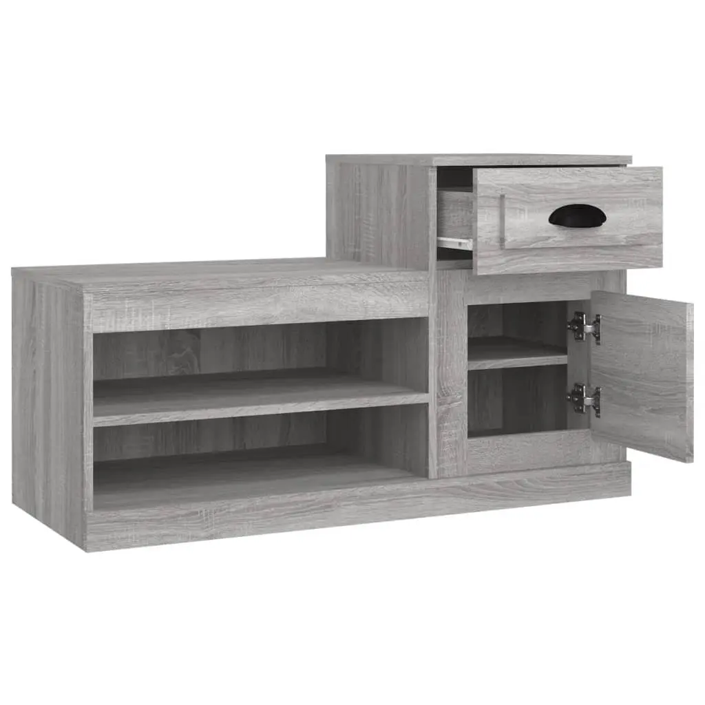 Shoe Cabinet Engineered Wood 100x42x60cm Grey Storage Organiser