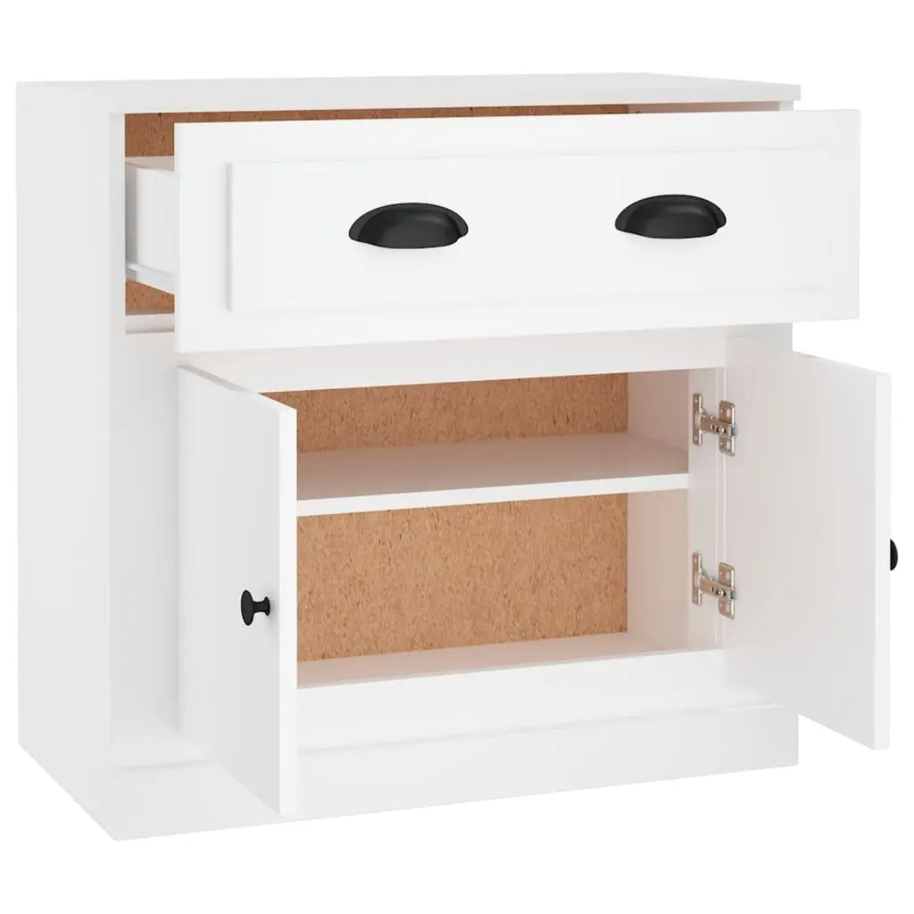 Sideboard Storage Cabinet Engineered Wood White 70x35.5x67.5cm For Organised Home Storage