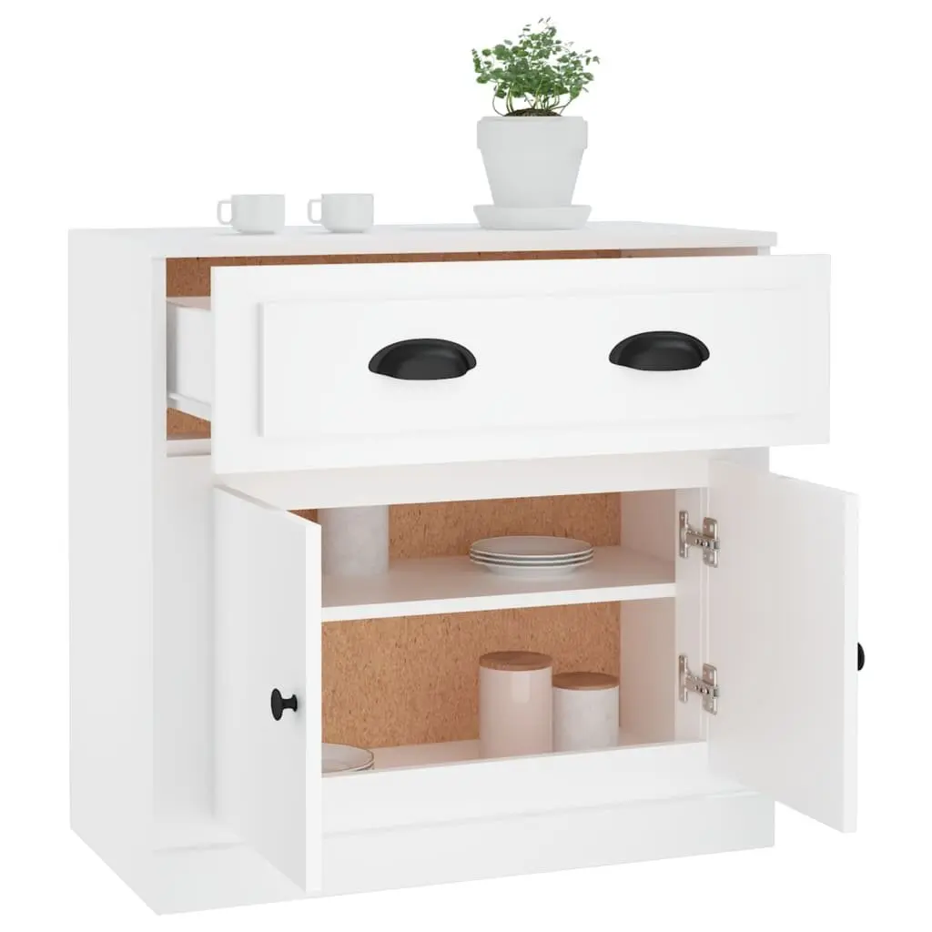 Sideboard Storage Cabinet Engineered Wood White 70x35.5x67.5cm For Organised Home Storage