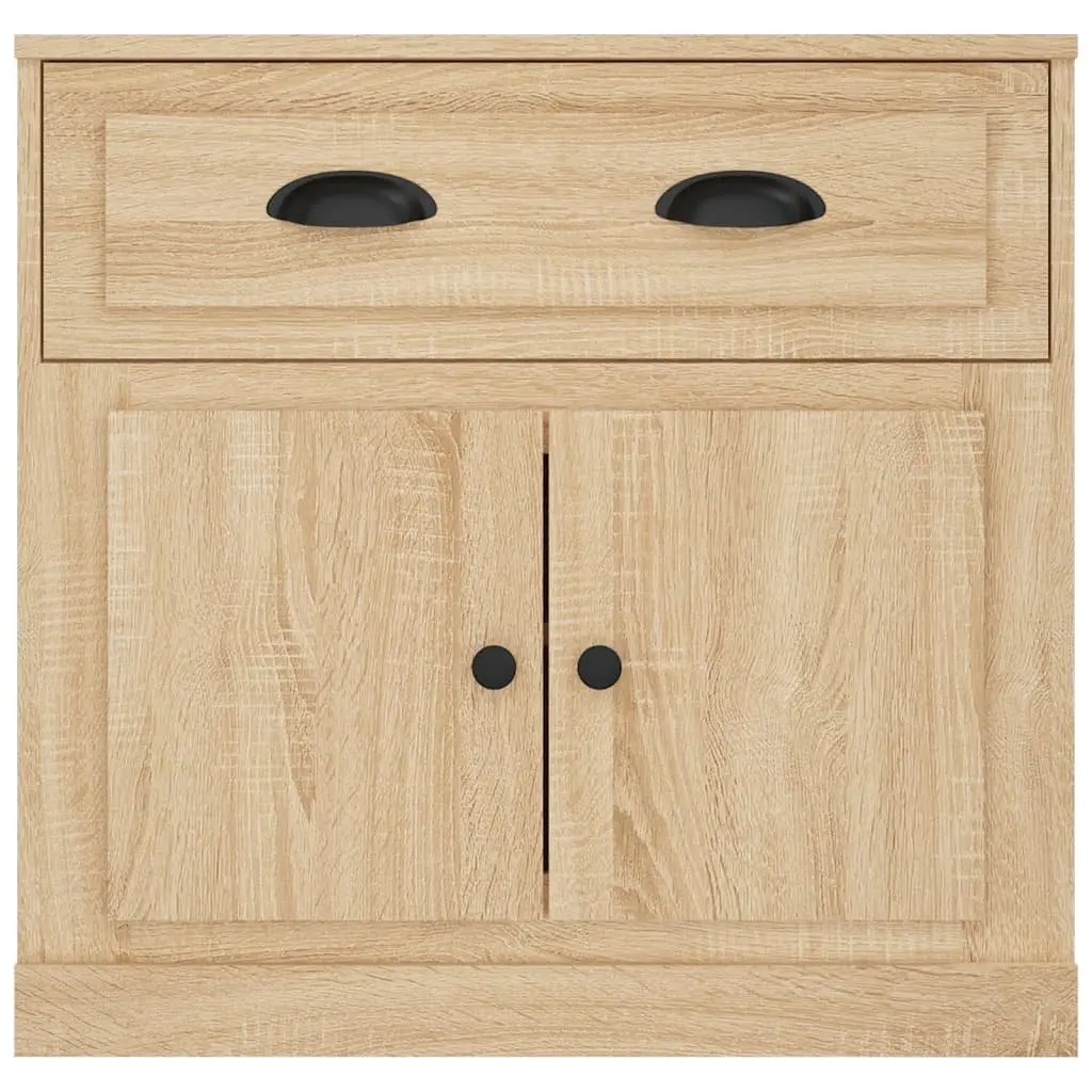 Brown Sideboard Storage Cabinet Engineered Wood 70cm Living Room Buffet with Display Surface