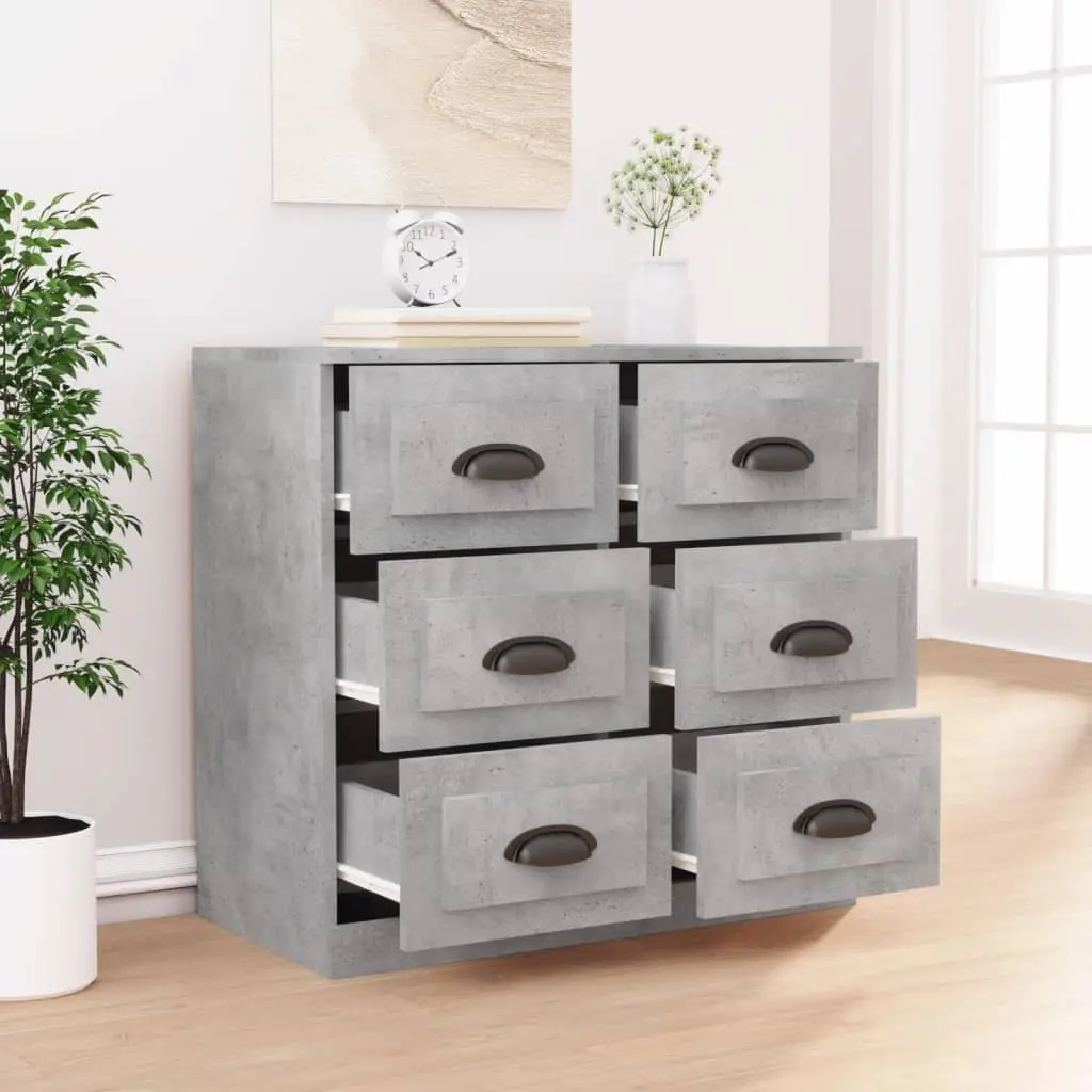 Sideboard Cabinet Storage Buffet Engineered Wood Grey 70x35.5x67.5cm