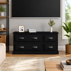 Functional Black TV Cabinet - Perfect for Media Storage