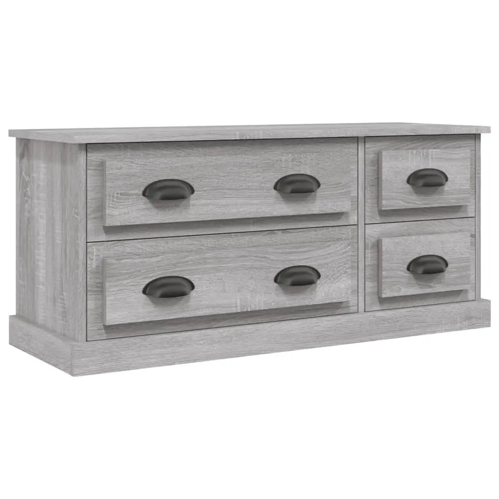 TV Cabinet Grey Sonoma 100x35.5x45cm Engineered Wood Media Storage Unit Drawers