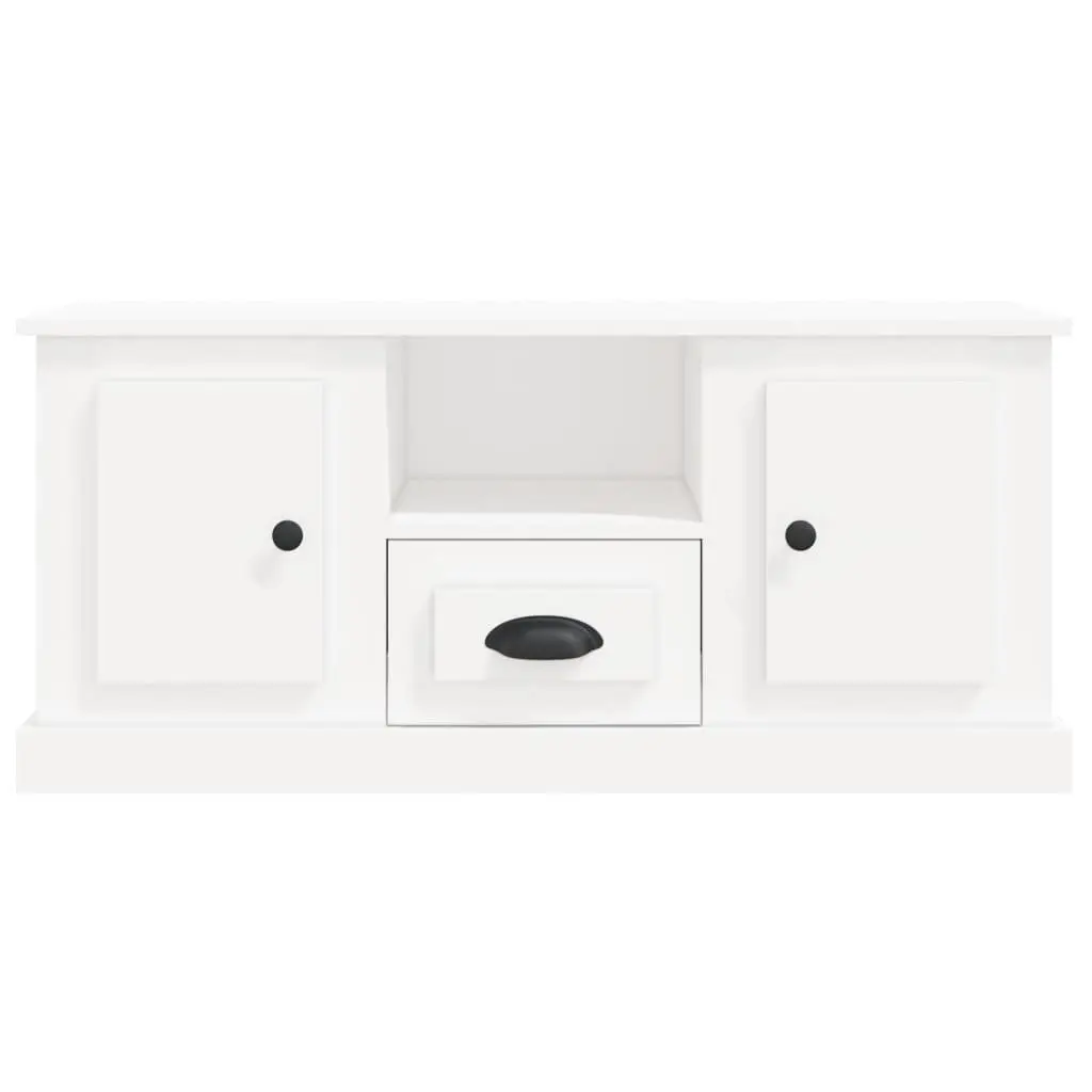 TV Cabinet Engineered Wood 100 x 35.5 x 45 cm White Storage Unit Living Room Furniture