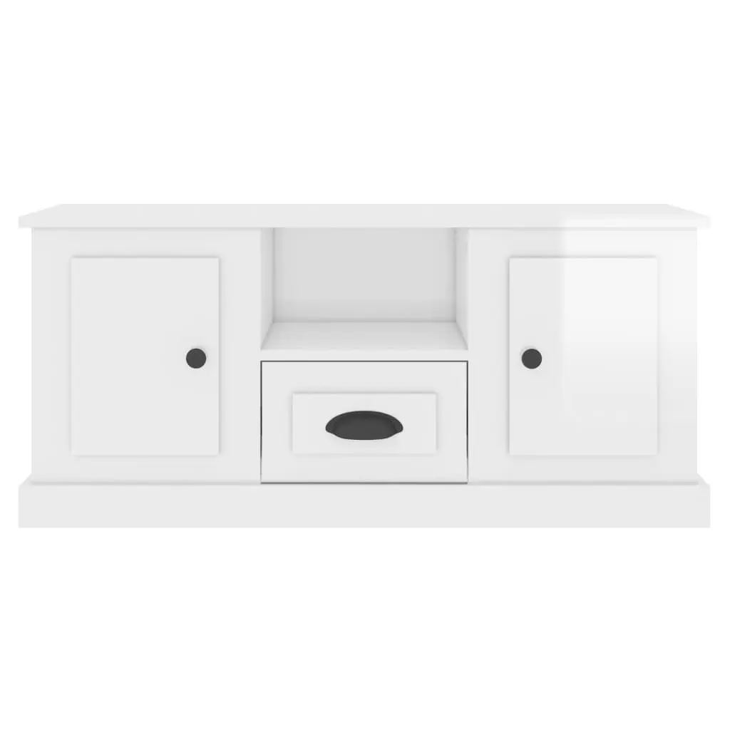 White High Gloss TV Cabinet Storage Unit Engineered Wood Modern Living Room