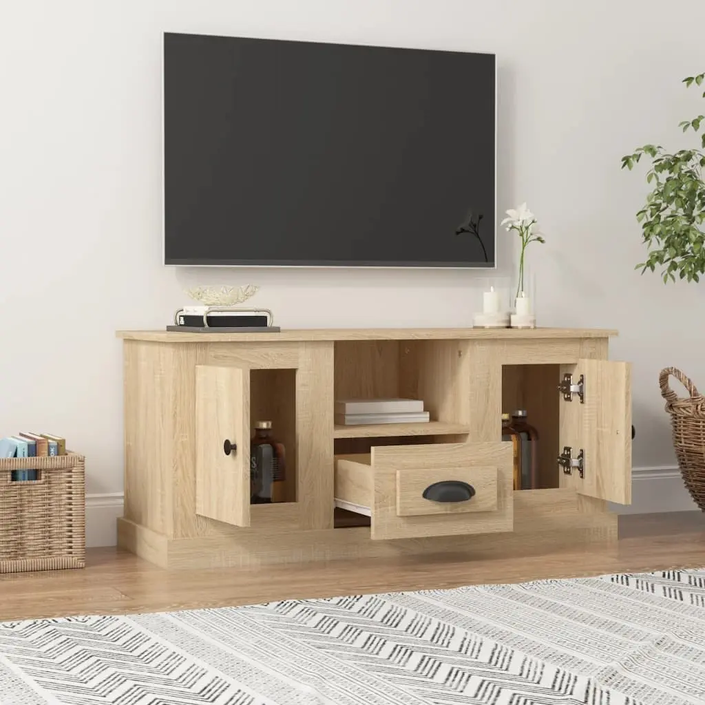 Sonoma Oak Engineered Wood TV Cabinet Storage Unit Brown 100x35.5x45cm